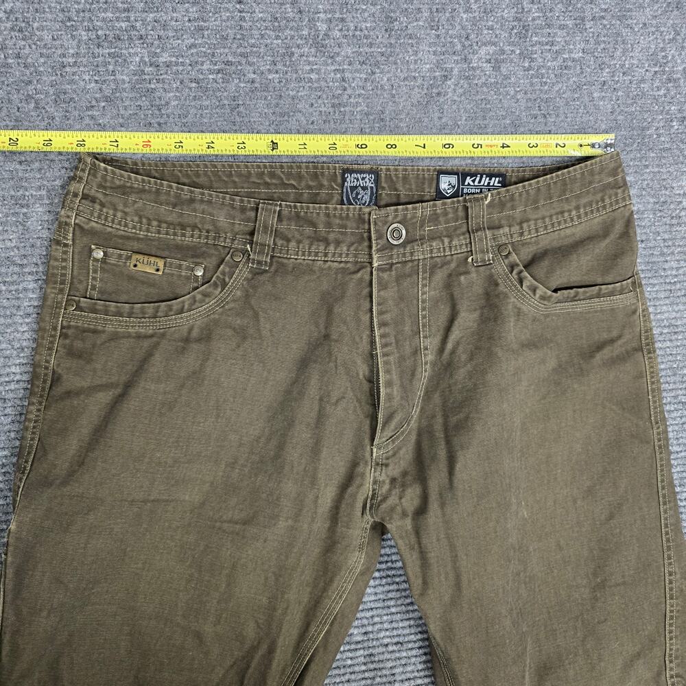 Kuhl Outkast Pants Mens 36x32 Brown Olive Canvas Patina Dye Hiking Outdoor - Picture 8 of 9